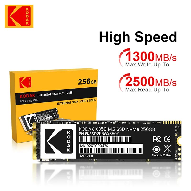 노트북용 코닥 SSD PCIe NVME Gen3 x4 SSD 512GB 1TB 256GB SSD M.2 2280 PCIe 하드 드라이브 디스크, 내부 솔리드 스테이트 드라이브